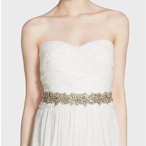 BHLDN Crystal Embellished Metallic Bridal Belt - Silver